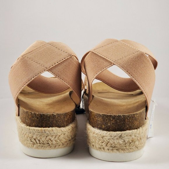 WOMENS PLATFORM STRAPPY SANDALS  BLUSH NUDE - Picture 3 of 6